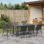 vidaXL Ensemble de salle à manger de jardin 9 pièces en acier anthracite