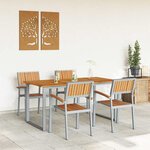 vidaXL Ensemble de salle à manger pour jardin 5 Pièces Gris et marron