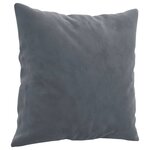 vidaXL Canapé 2 places avec oreillers gris foncé 120 cm velours