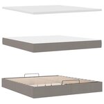 VidaXL Cadre de lit ottoman avec matelas taupe 180x200 cm tissu
