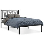 vidaXL Cadre de lit métal sans matelas avec tête de lit noir 107x203cm