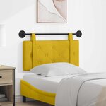 vidaXL Tête de lit suspendue Jaune Velours
