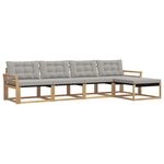 vidaXL Ensemble de canapés d'extérieur 5 pc Blanc et gris clair