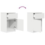 vidaXL Table de chevet blanc 39x35x65 cm bois d’ingénierie