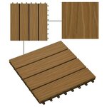 vidaXL Carreau de terrasse Design 3D 11 Pièces Teck 30 x 30 cm WPC