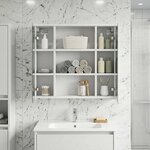 vidaXL Armoire Miroir de Salle de Bain Blanc 63 5 x 16 x 62 5 cm