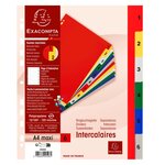 Intercalaires Imprimés Numériques Polypropylène 12/100e - 6 Positions - A4 Maxi - Assorties Vives - X 20 - Exacompta