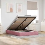 VidaXL Cadre de lit ottoman sans matelas rose 140x200 cm velours