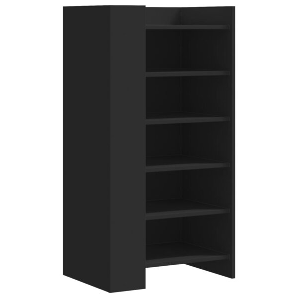 vidaXL Armoire à chaussures noir 52x37 5x100 cm bois d'ingénierie