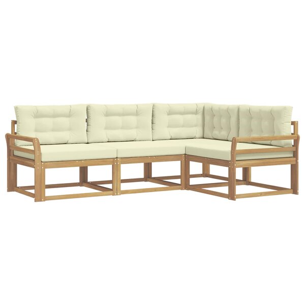 vidaXL Ensemble de canapés d'extérieur 3 Pièces Blanc et crème Polyester