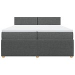 vidaXL Sommier à lattes de lit avec matelas Gris foncé 200x200cm Tissu