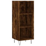 vidaXL Buffet haut Chêne fumé 34 5x34x180 cm Bois d'ingénierie