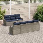 vidaXL Ensemble de Canapés avec coussin 8 Pièces Gris polyrotin