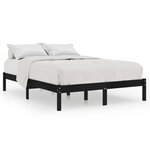 vidaXL Cadre de lit sans matelas noir bois massif 200x200 cm