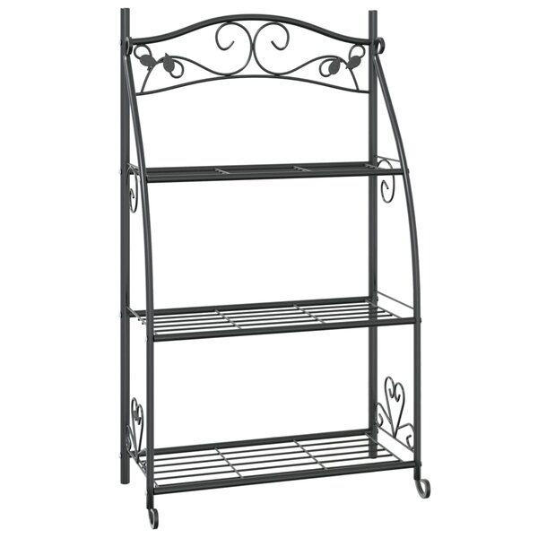 vidaXL Étagère à fleurs Noir 56x30x96 cm Acier
