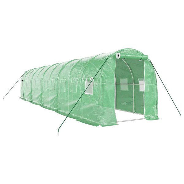 vidaXL Serre avec cadre en acier vert 20 m² 10x2x2 m