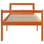 vidaXL Cadre de lit avec tête de lit sans matelas cire marron 75x190cm
