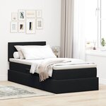 vidaXL Lit de Rangement avec matelas Noir 90 x 190 cm Velours