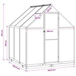 vidaXL Serre de jardin avec porte Anthracite 183 5 x 183 5 x 207 cm