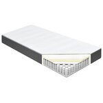 vidaXL Sommier à lattes de lit Gris foncé Tissu 200x200 cm