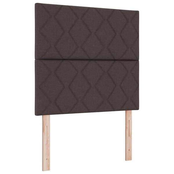 vidaXL Lit à ressorts avec matelas Marron foncé 90 x 200 cm tissu