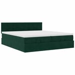 vidaXL Cadre de lit ottoman avec matelas vert foncé 160x200 cm velours