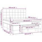 vidaXL Sommier à lattes de lit avec matelas Crème 160x200 cm Tissu