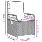 vidaXL Ensemble à manger de jardin et coussins 9 Pièces marron poly rotin