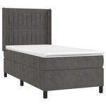 vidaXL Sommier à lattes de lit et matelas Gris foncé 80x200 cm Velours