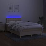 vidaXL Sommier à lattes de lit avec matelas LED Crème 120x200 cm Tissu