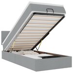 vidaXL Lit ottoman avec matelas gris clair 90x200 cm tissu