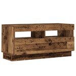 vidaXL Meuble TV avec lumières LED vieux bois bois d'ingénierie