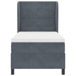 vidaXL Lit à ressorts avec matelas Gris foncé 80 x 200 cm Velours