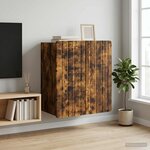 vidaXL Armoire Murale Chêne fumé 59 x 31 x 64 cm Bois d'ingénierie