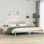 vidaXL Cadre de lit Marron 180 x 220 cm Bois massif en pin