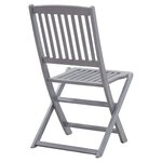 vidaXL Mobilier à dîner de jardin 5 Pièces Bois d'acacia massif Gris