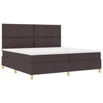vidaXL Lit à ressorts avec matelas Marron foncé 200 x 200 cm tissu