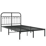 vidaXL Cadre de lit métal sans matelas avec tête de lit noir 120x190cm