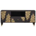 vidaXL Meuble TV Noir 105 x 33 x 46 cm Bois de mangue massif