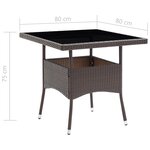 vidaXL Ensemble à manger de jardin 5Pièces Marron Résine tressée et verre
