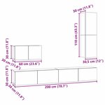 vidaXL Meuble TV mural 4 Pièces Chêne artisanal Bois d'ingénierie