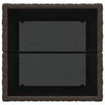 Set de Bistro de Jardin 3 Pièces avec Coussins en Poly Rattan Marron