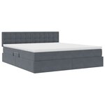 vidaXL Lit de rangement LED avec matelas Gris foncé 180 x 200 cm