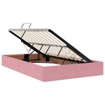 vidaXL Lit de rangement LED avec matelas Rose 120 x 200 cm Velours