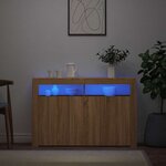 vidaXL Buffet avec lumières LED chêne sonoma 115 5x30x75 cm