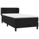 vidaXL Sommier à lattes de lit avec matelas Noir 100x200 cm Velours