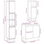 vidaXL Ensemble de meubles de salle de bain 3 Pièces gris béton