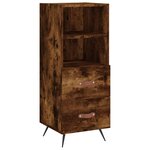 vidaXL Buffet haut Chêne fumé 34 5x34x180 cm Bois d'ingénierie