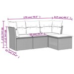 vidaXL Salon de jardin 4 Pièces avec coussins gris résine tressée