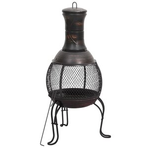 vidaXL Poêle de jardin avec tisonnier 39x39x90 cm acier